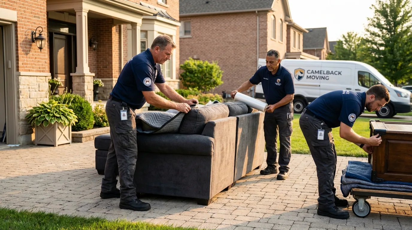 Large estate moving crew wrapping furniture in Point Lookout, NY
